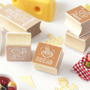 Girl's Daily Life Cartoon Wooden Rubber Stamps b3