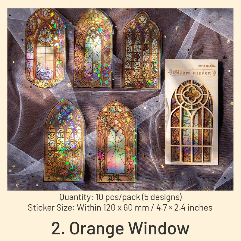 Vintage Glass Window Clear Transparent Stickers by Stamprints