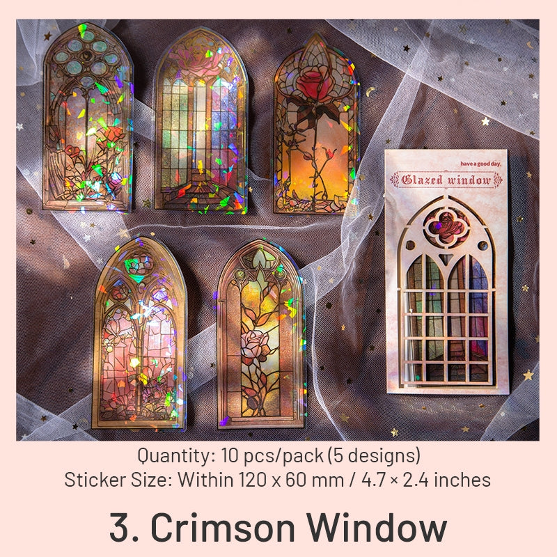 Vintage Glass Window Clear Transparent Stickers by Stamprints