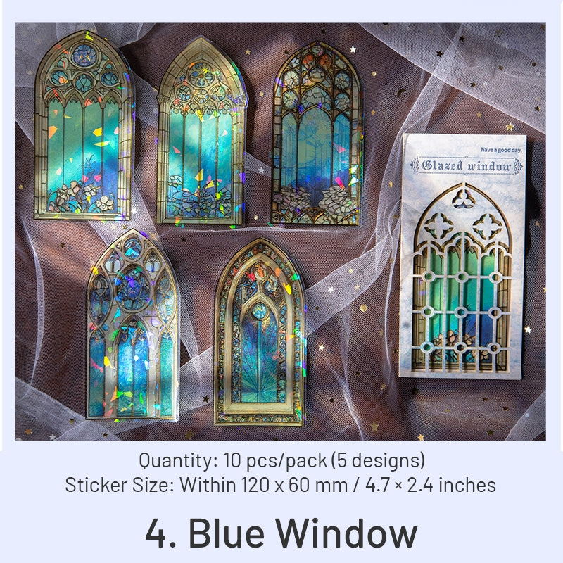 Vintage Glass Window Clear Transparent Stickers by Stamprints