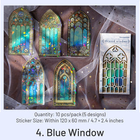 Glazed Window Series Vintage Glass Window PET Stickers sku-4