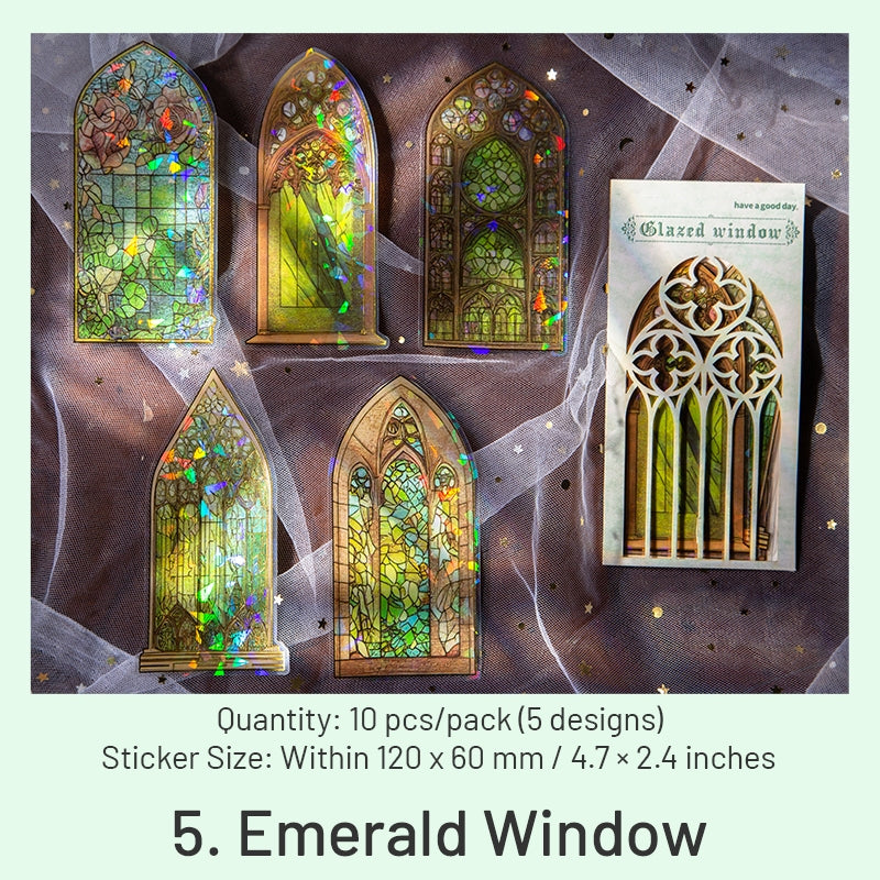 Vintage Glass Window Clear Transparent Stickers by Stamprints