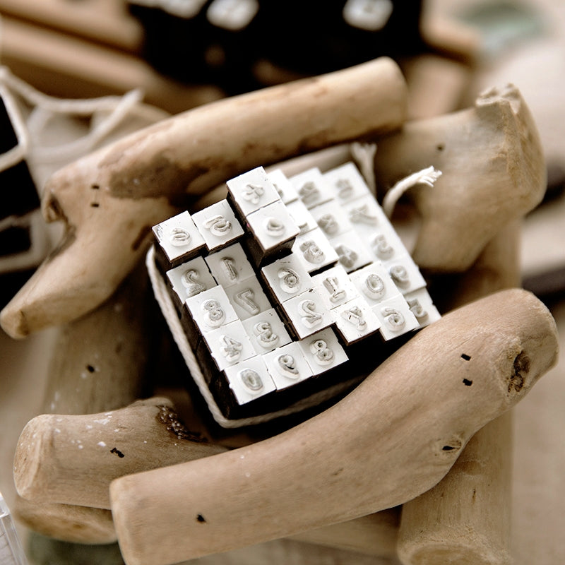 Glitter Daily Series Mini Wooden Rubber Stamp Set c2