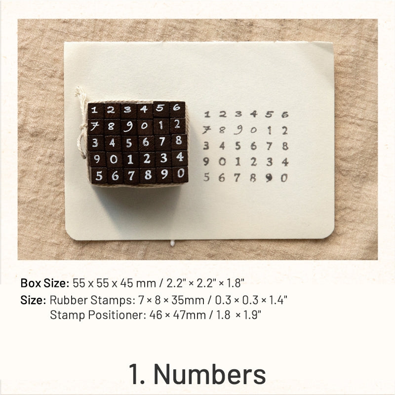 Glitter Daily Series Mini Wooden Rubber Stamp Set sku-1