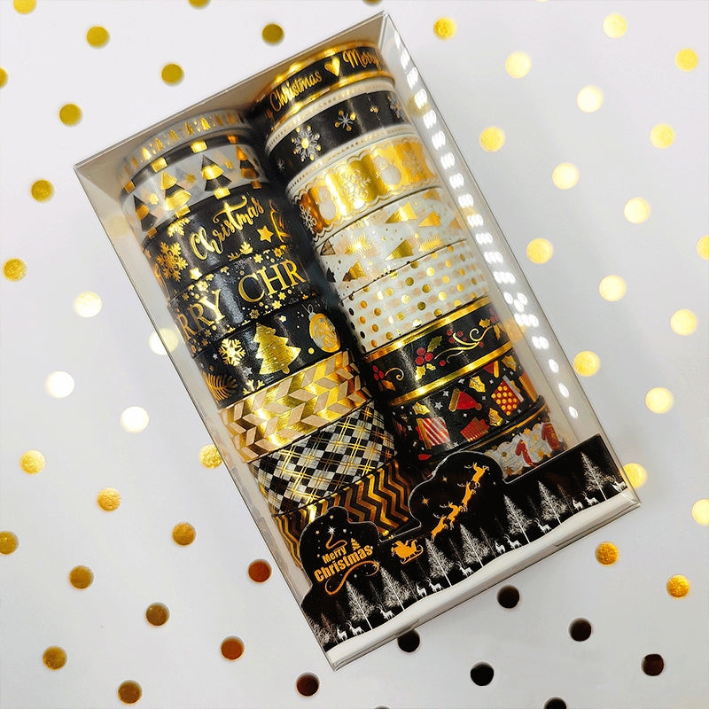 20 Rolls Slim Gold Foil Washi Tape Set Decorative Washi Masking Tapes 7mm Wide Adhesive Tape