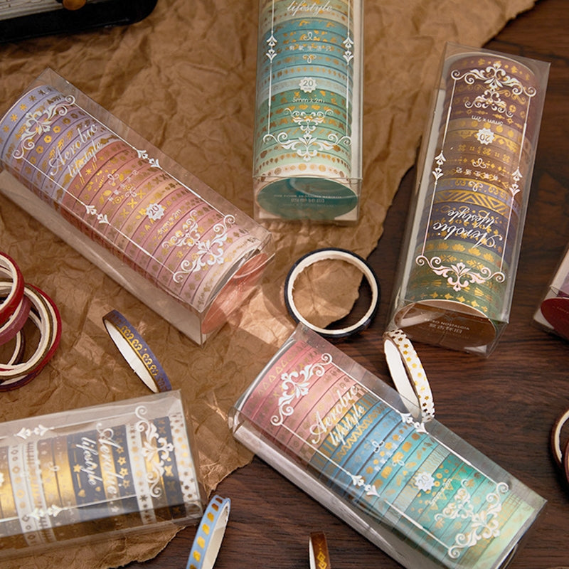 Gold Foil Divider Washi Tape Set (20 Rolls) b4