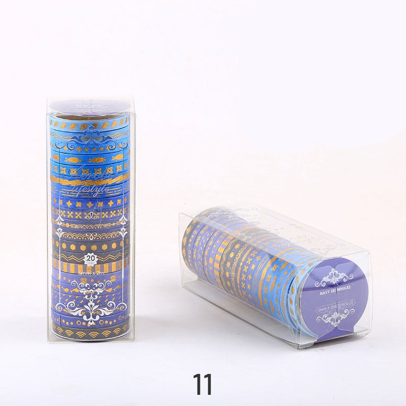 Gold Foil Divider Washi Tape Set (20 Rolls) sku-11