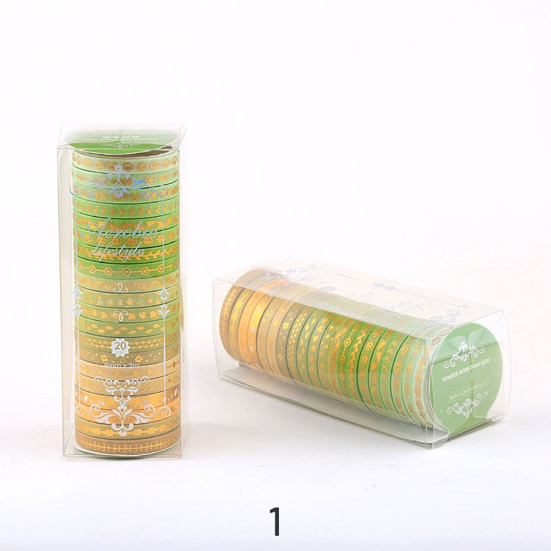 Gold Foil Divider Washi Tape Set (20 Rolls) sku-1