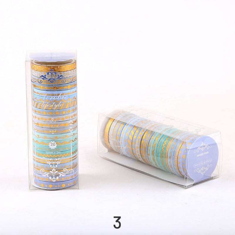 Gold Foil Divider Washi Tape Set (20 Rolls) sku-3