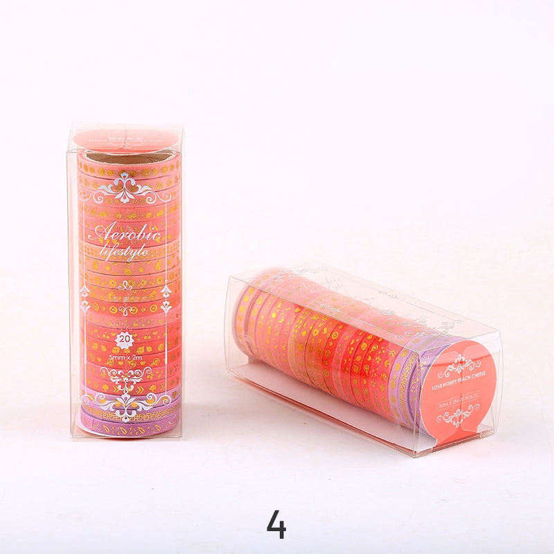 Gold Foil Divider Washi Tape Set (20 Rolls) sku-4