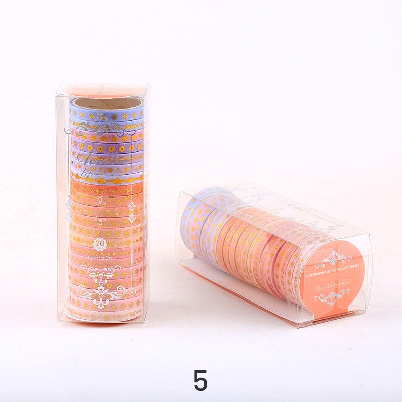 Gold Foil Divider Washi Tape Set (20 Rolls) sku-5