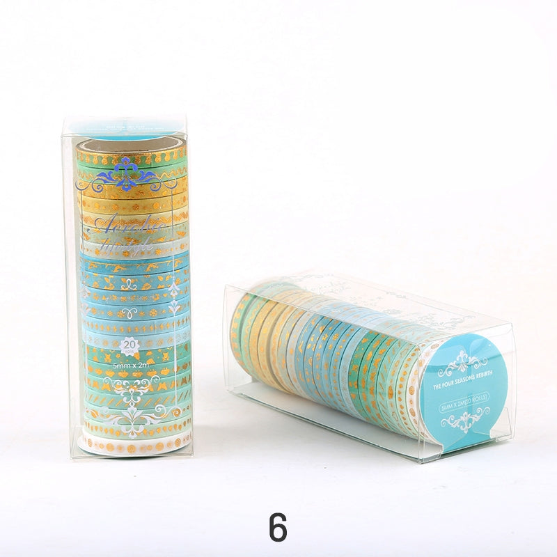 Gold Foil Divider Washi Tape Set (20 Rolls) sku-6