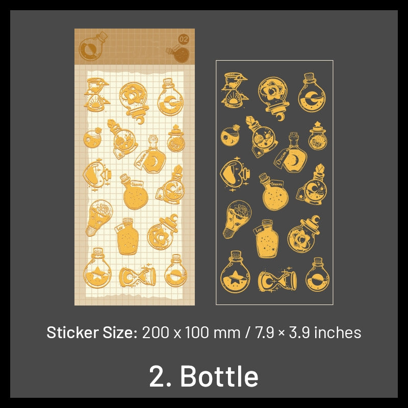 Gold Foil Vinyl Stickers - Music, Bottle, Words, Flower, Whale, Magic, Butterfly sku-2