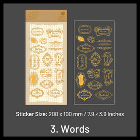 Gold Foil Vinyl Stickers - Music, Bottle, Words, Flower, Whale, Magic, Butterfly sku-3