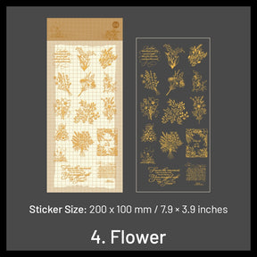 Gold Foil Vinyl Stickers - Music, Bottle, Words, Flower, Whale, Magic, Butterfly sku-4