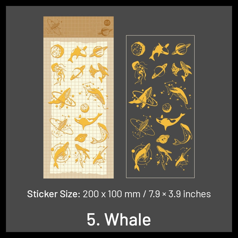 Gold Foil Vinyl Stickers - Music, Bottle, Words, Flower, Whale, Magic, Butterfly sku-5