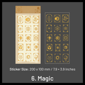 Gold Foil Vinyl Stickers - Music, Bottle, Words, Flower, Whale, Magic, Butterfly sku-6