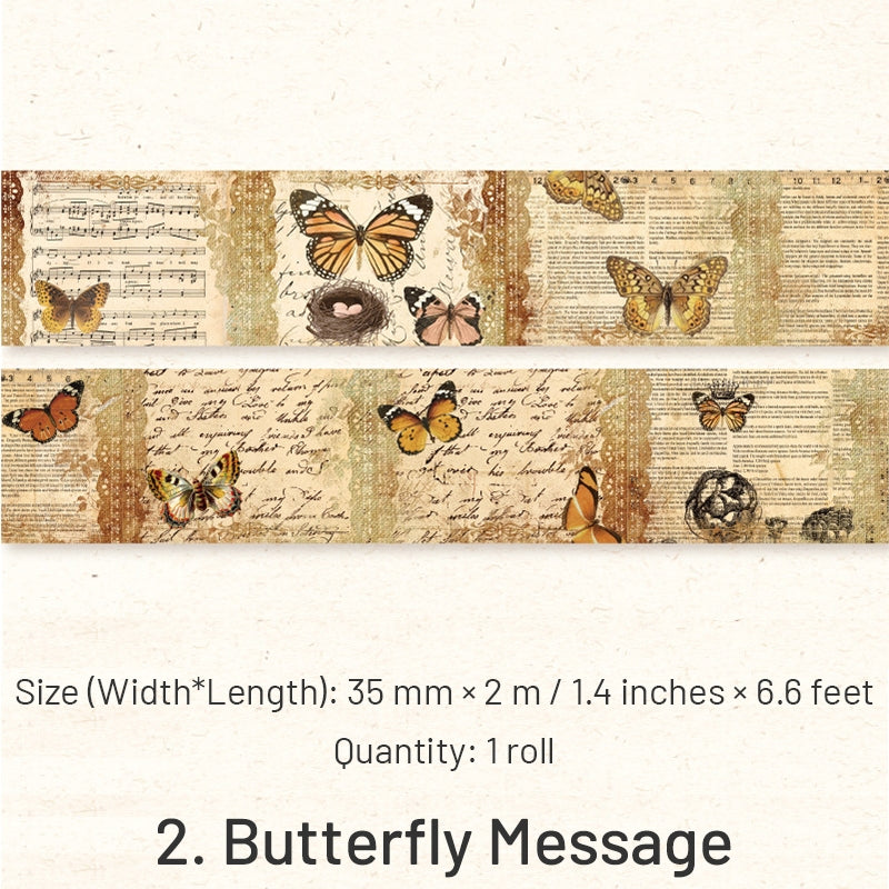 Good Old Days Series Retro Plant Butterfly Washi Tape sku-2