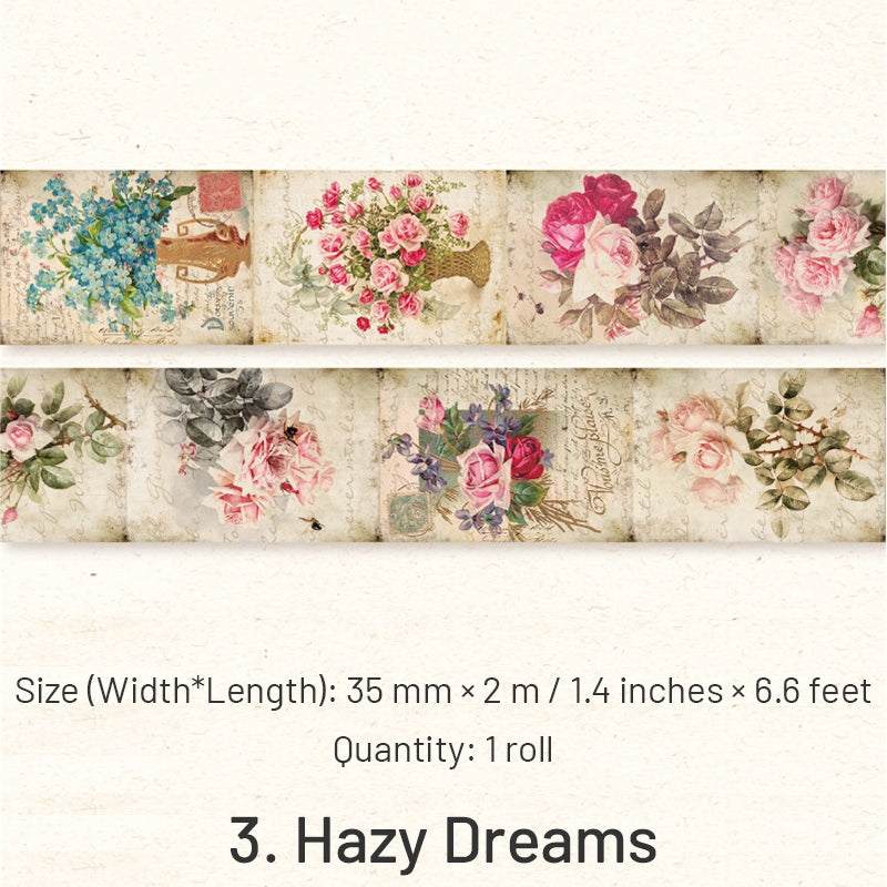 Good Old Days Series Retro Plant Butterfly Washi Tape sku-3