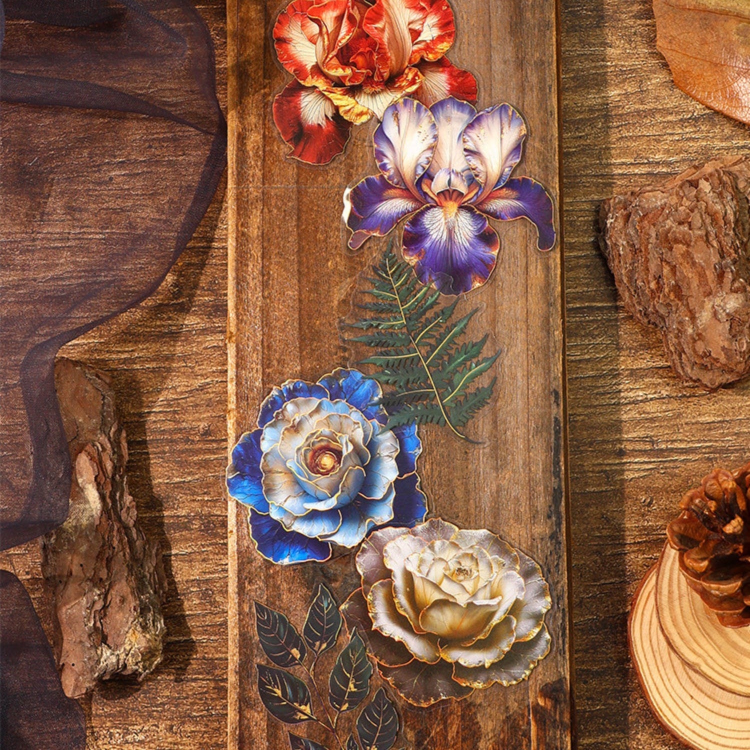 Gothic Plant Book Series Retro Dark Plant Flower PET Sticker 10