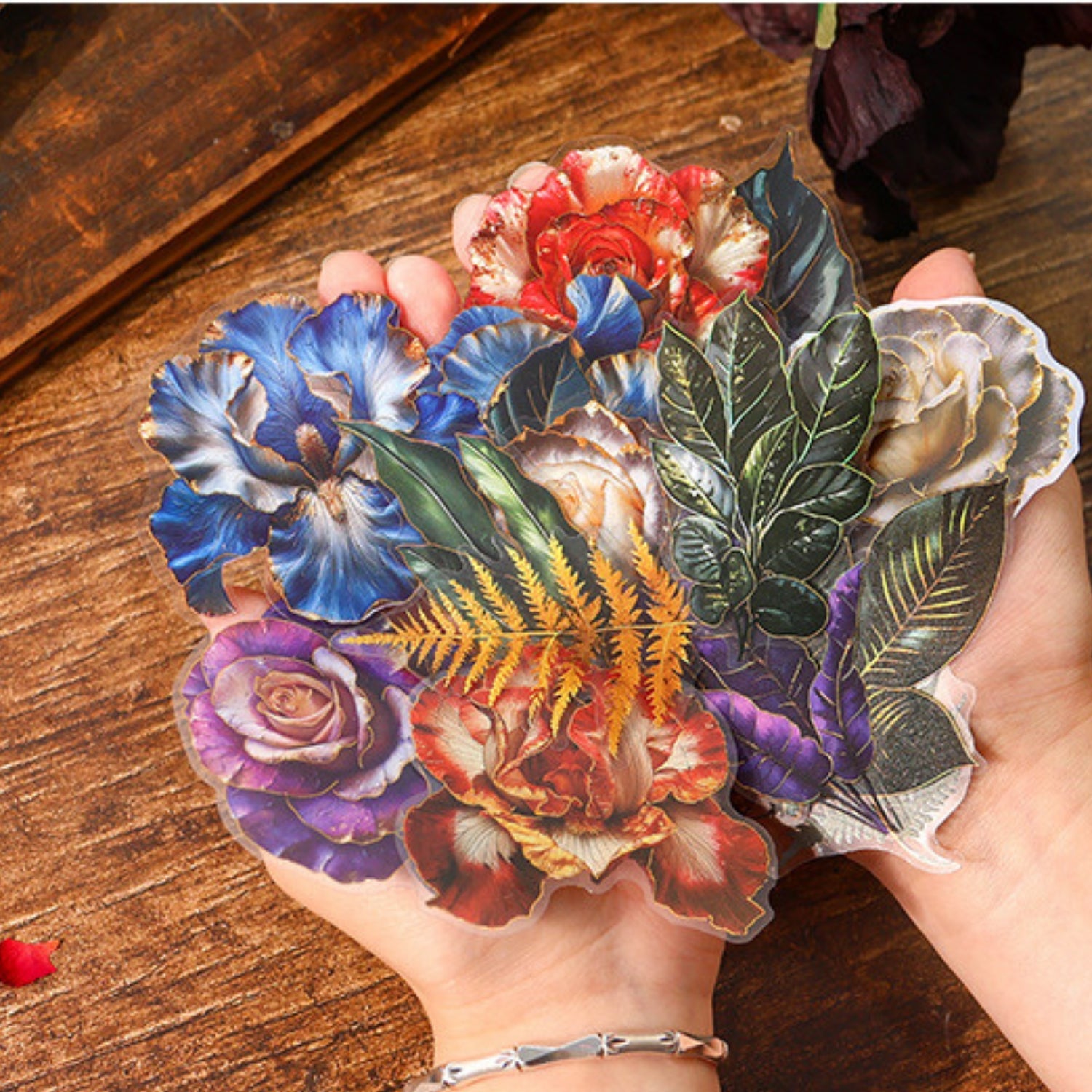 Gothic Plant Book Series Retro Dark Plant Flower PET Sticker 11