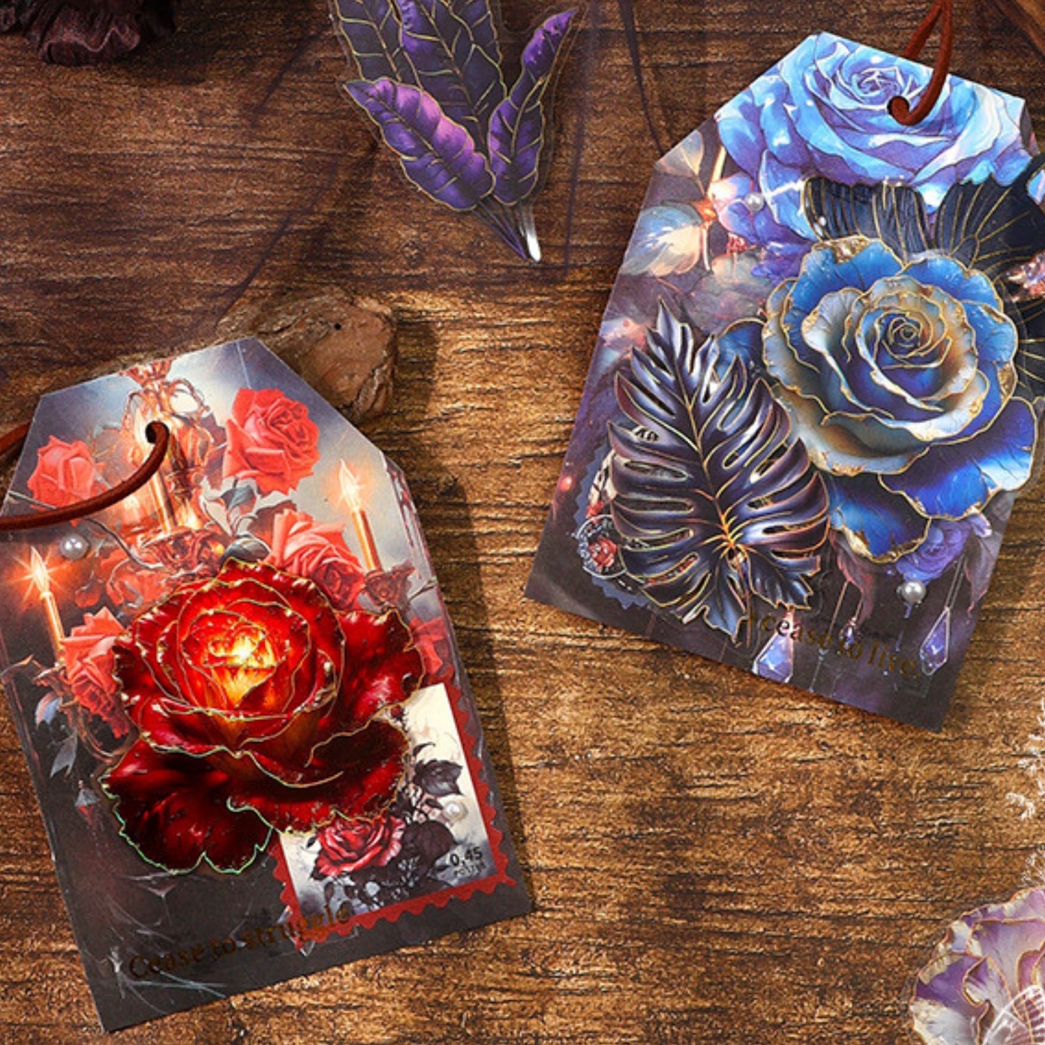 Gothic Plant Book Series Retro Dark Plant Flower PET Sticker 13