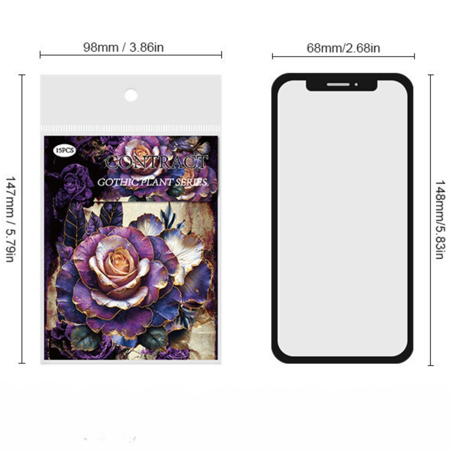 Gothic Plant Book Series Retro Dark Plant Flower PET Sticker 14