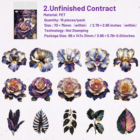 Gothic Plant Book Series Retro Dark Plant Flower PET Sticker 16