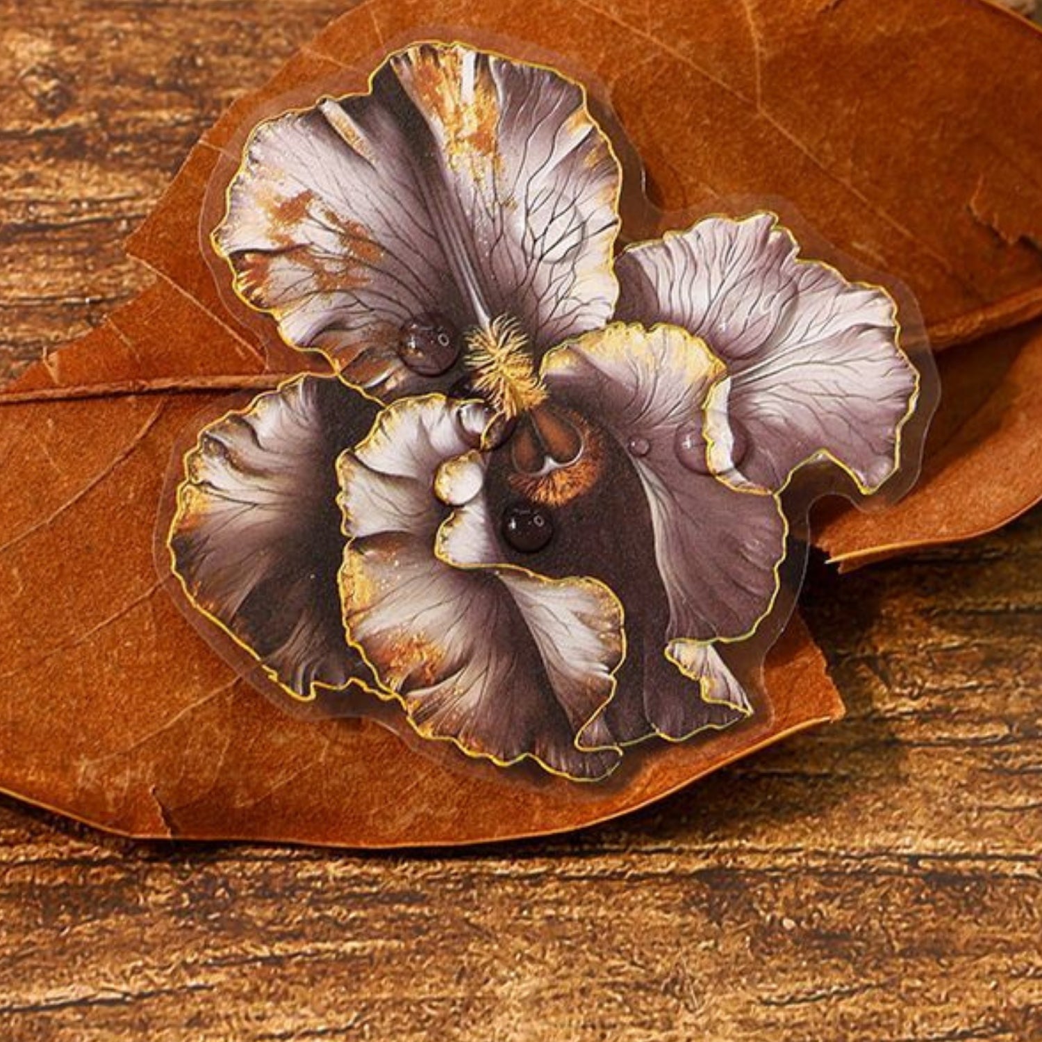 Gothic Plant Book Series Retro Dark Plant Flower PET Sticker 3