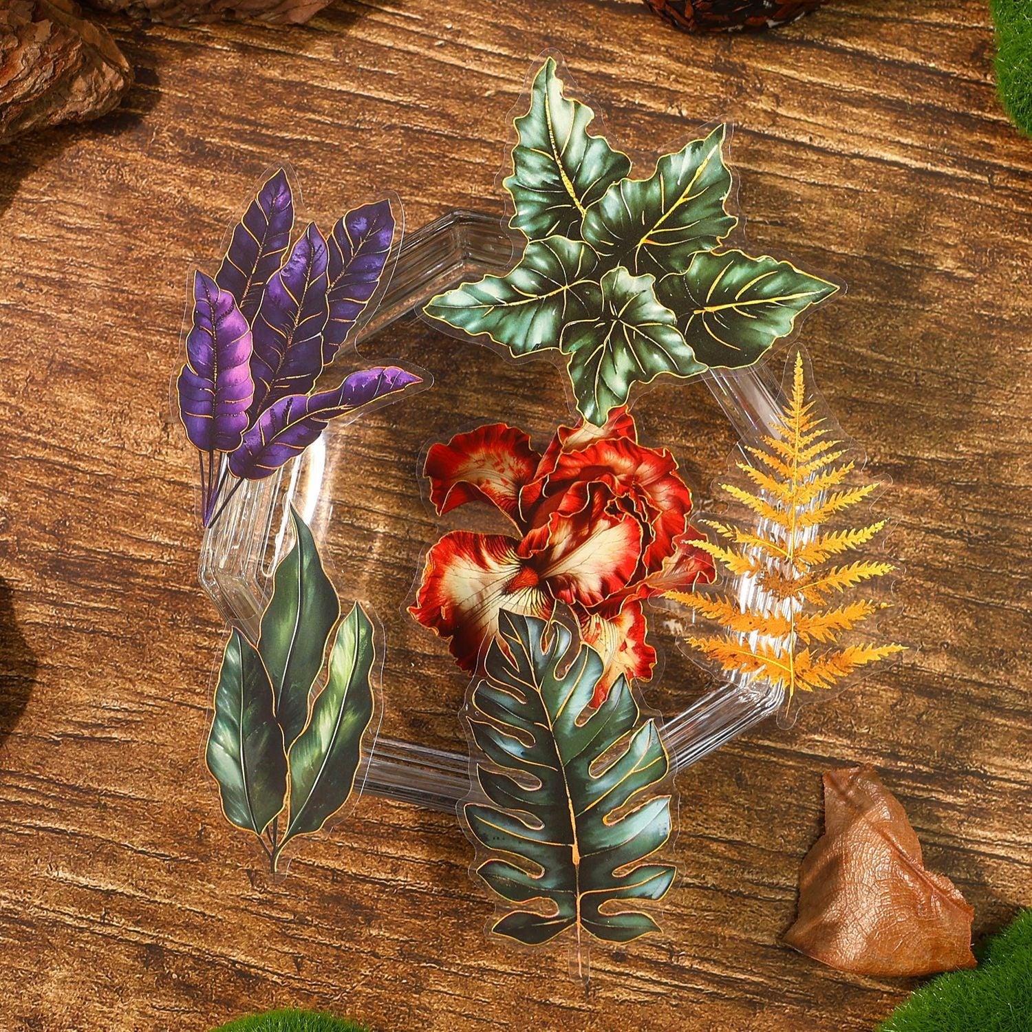 Gothic Plant Book Series Retro Dark Plant Flower PET Sticker 4