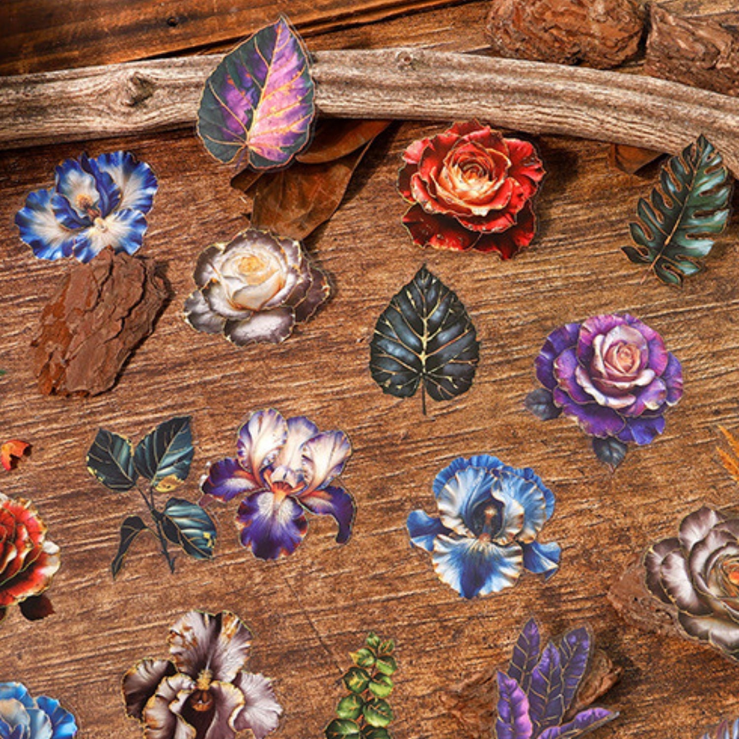 Gothic Plant Book Series Retro Dark Plant Flower PET Sticker 8