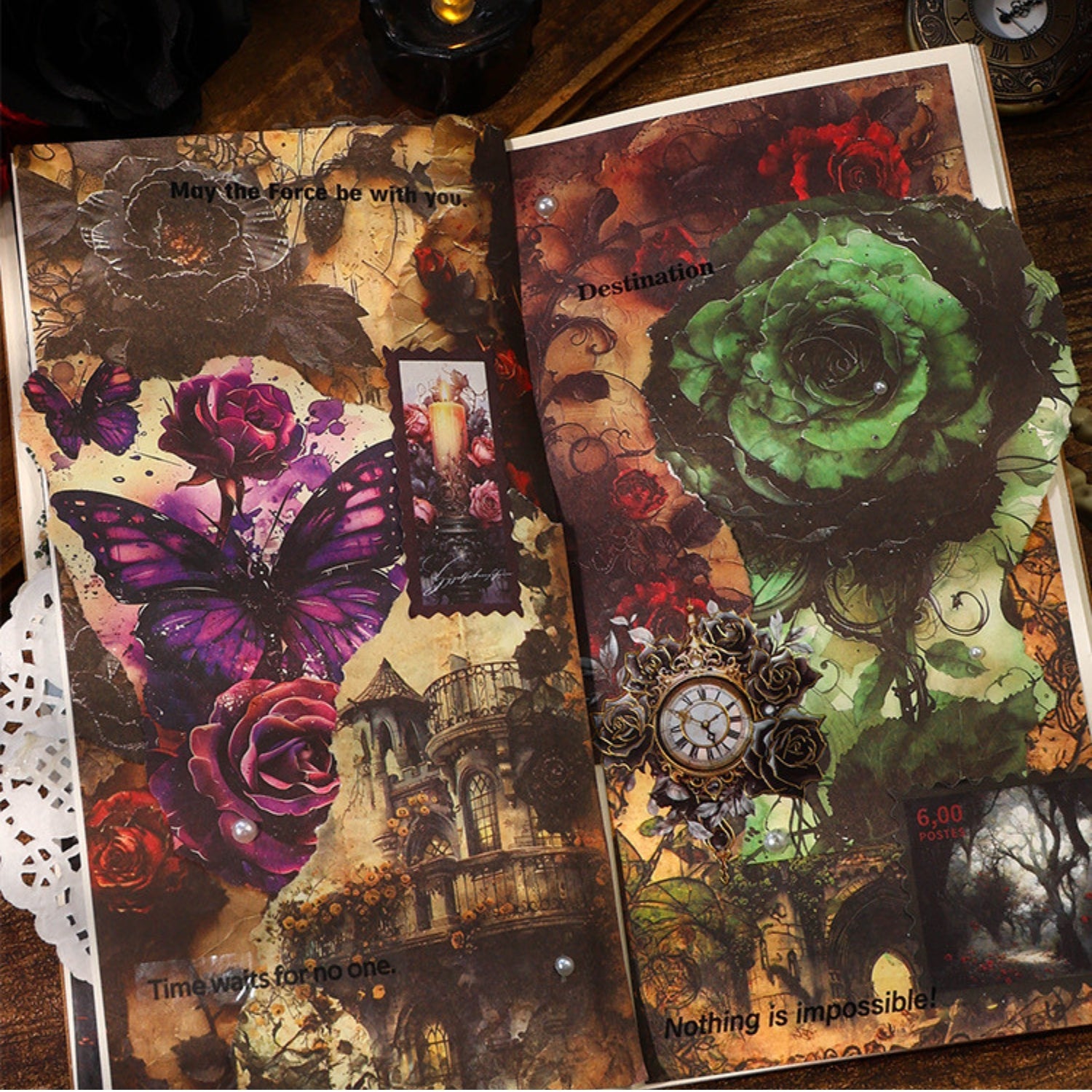 Gothic Poetry Series Vintage Background Paper 12