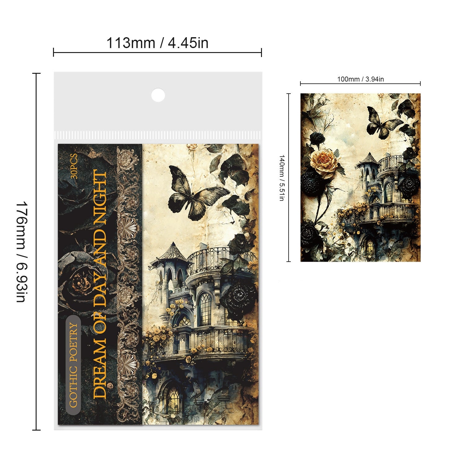 Gothic Poetry Series Vintage Background Paper 2