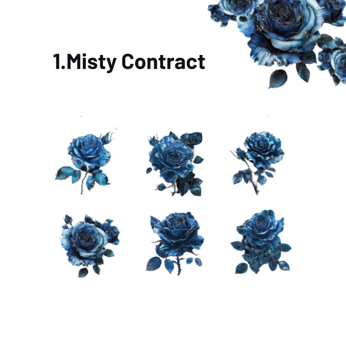 Gothic Romance Series Dark Rose Landscape Sticker Pack 1