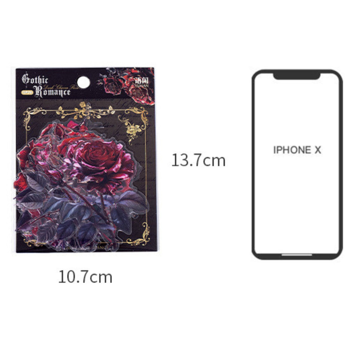 Gothic Romance Series Dark Rose Landscape Sticker Pack 10