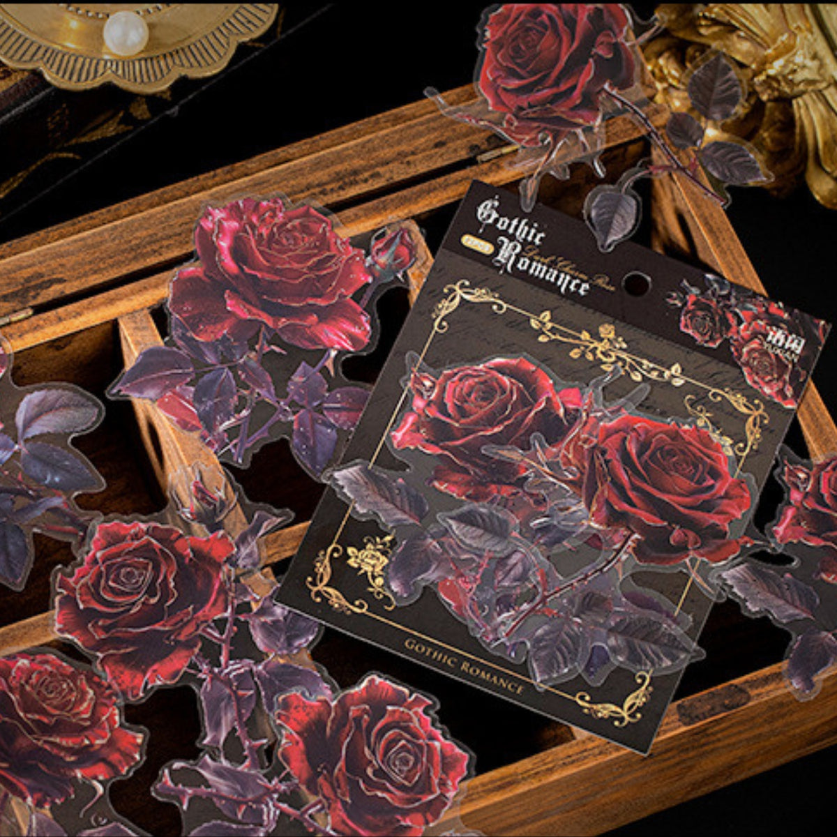 Gothic Romance Series Dark Rose Landscape Sticker Pack 11