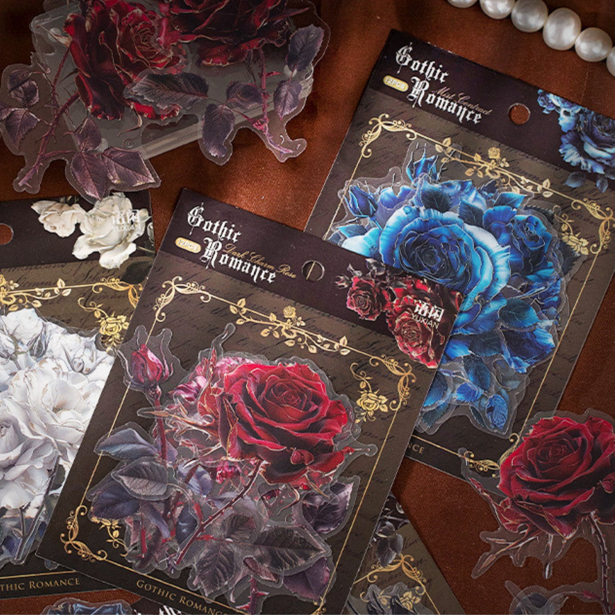 Gothic Romance Series Dark Rose Landscape Sticker Pack 19