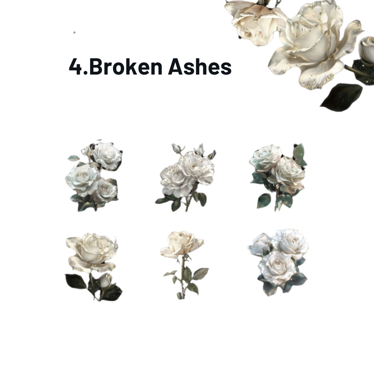 Gothic Romance Series Dark Rose Landscape Sticker Pack 4