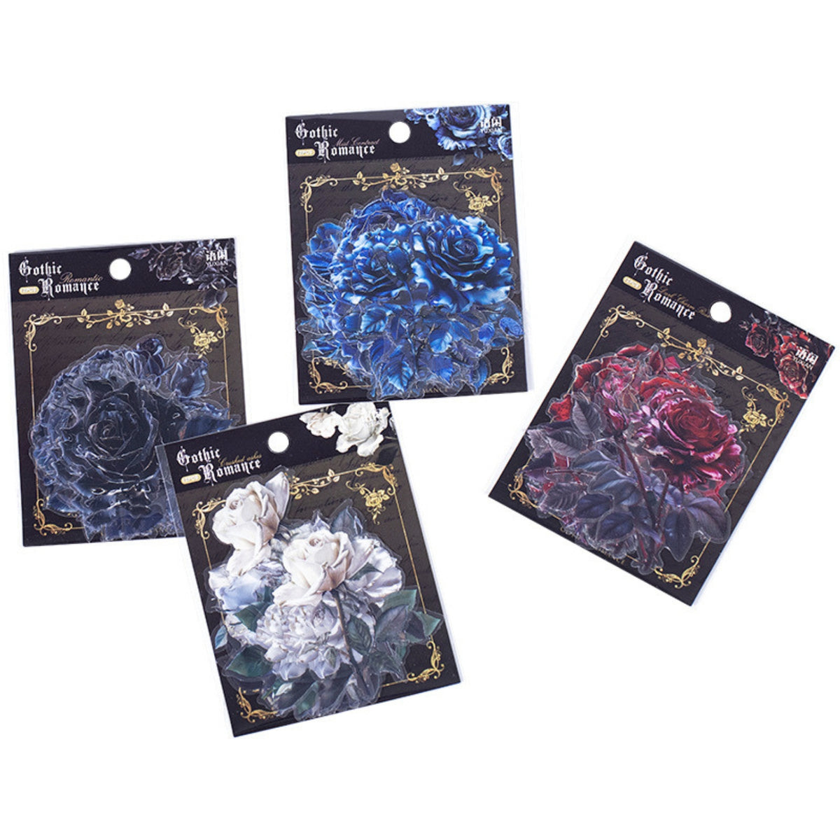 Gothic Romance Series Dark Rose Landscape Sticker Pack 5