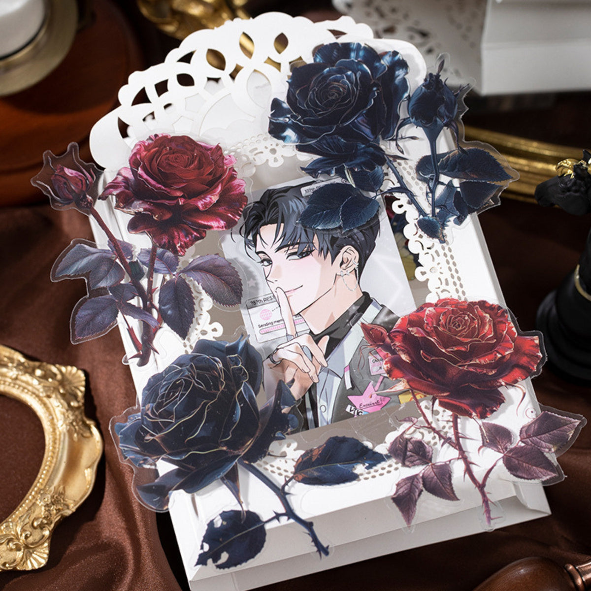 Gothic Romance Series Dark Rose Landscape Sticker Pack 8