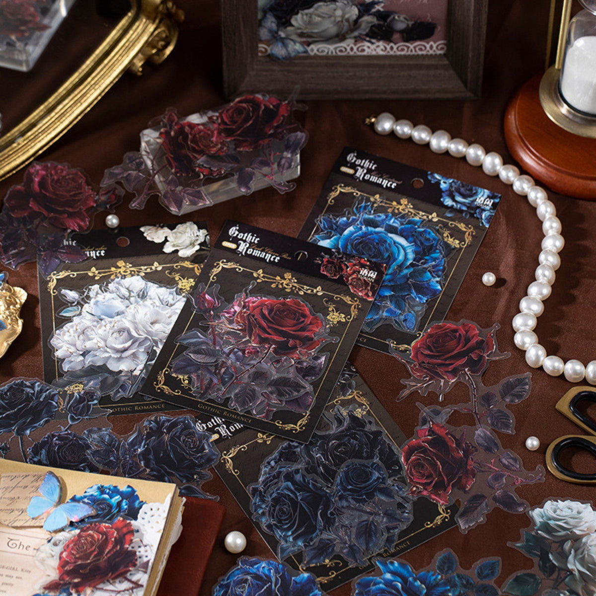 Gothic Romance Series Dark Rose Landscape Sticker Pack 9
