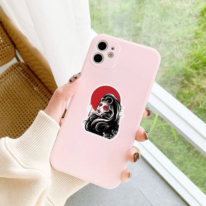 Gothic Style Demon Dark Red Punk Stickers b