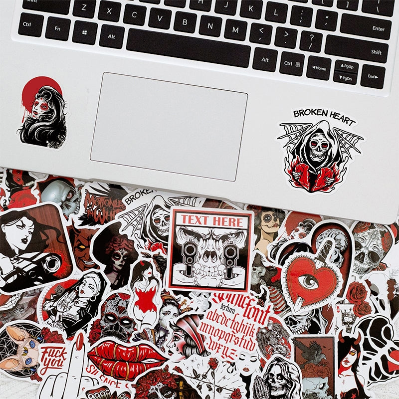 Gothic Style Demon Dark Red Punk Stickers b4