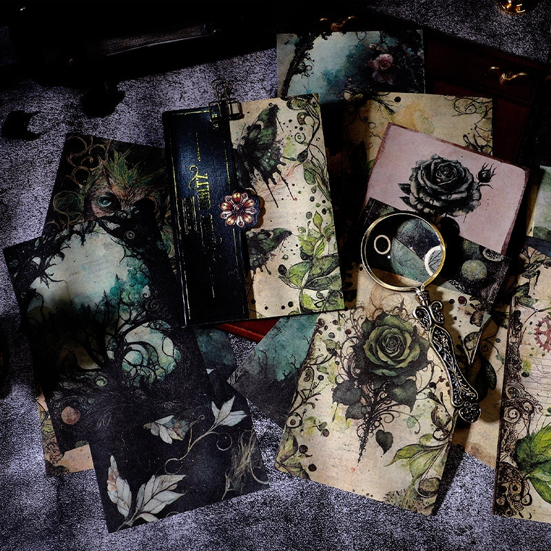 Gothic Style Halloween Material Paper - Castle, Rose a