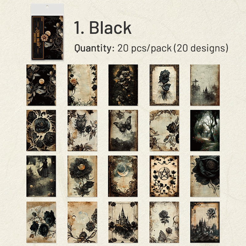 Gothic Style Halloween Material Paper - Castle, Rose sku-1