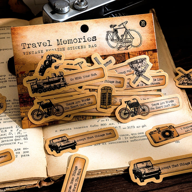 Gramophone Age Retro English Sticker Pack b2