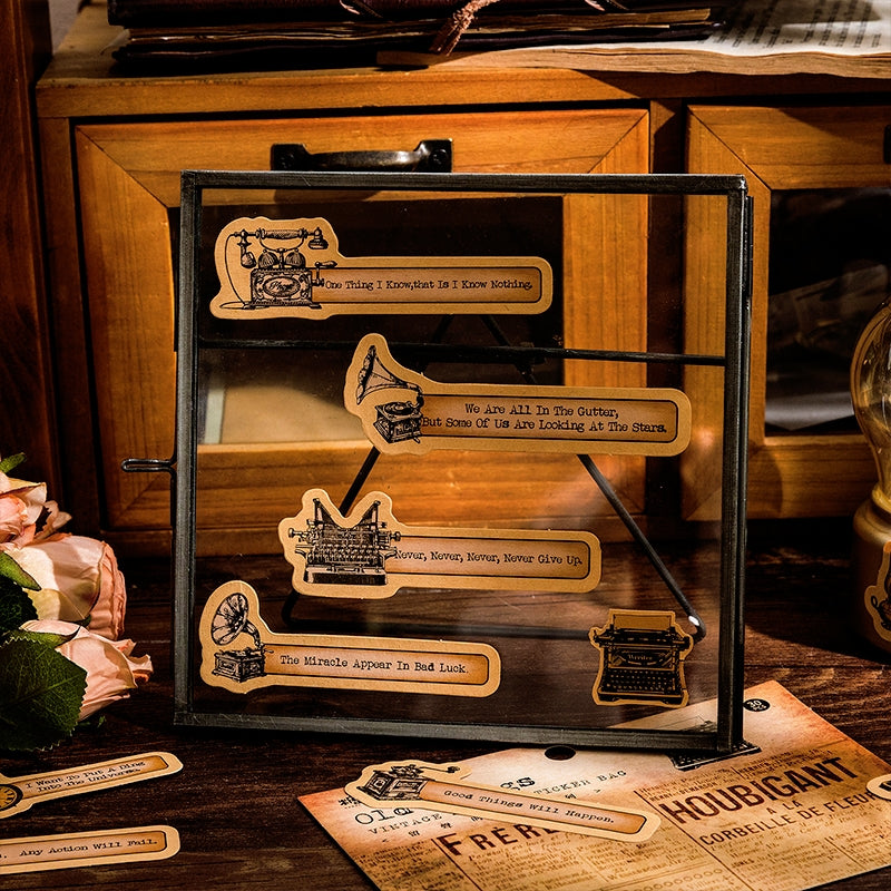Gramophone Age Retro English Sticker Pack b4