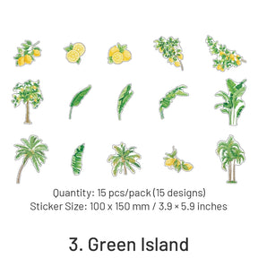 Green Island Garden Series Plant Flower Stickers sku-3