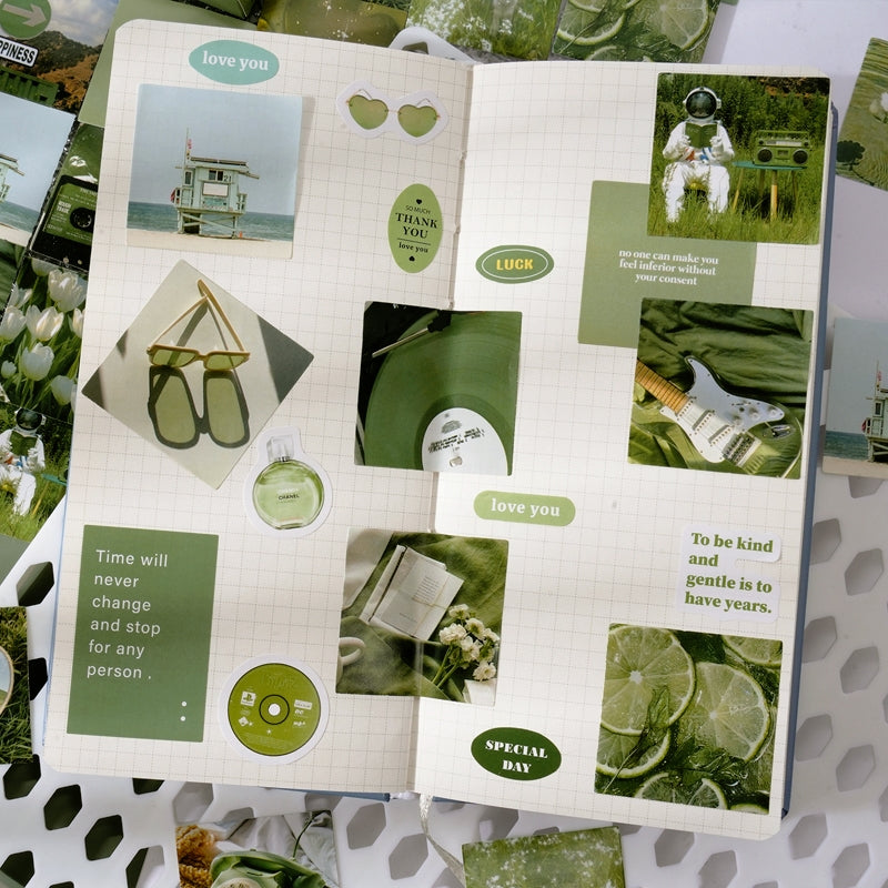 Green Landscape Travel Stickers b5