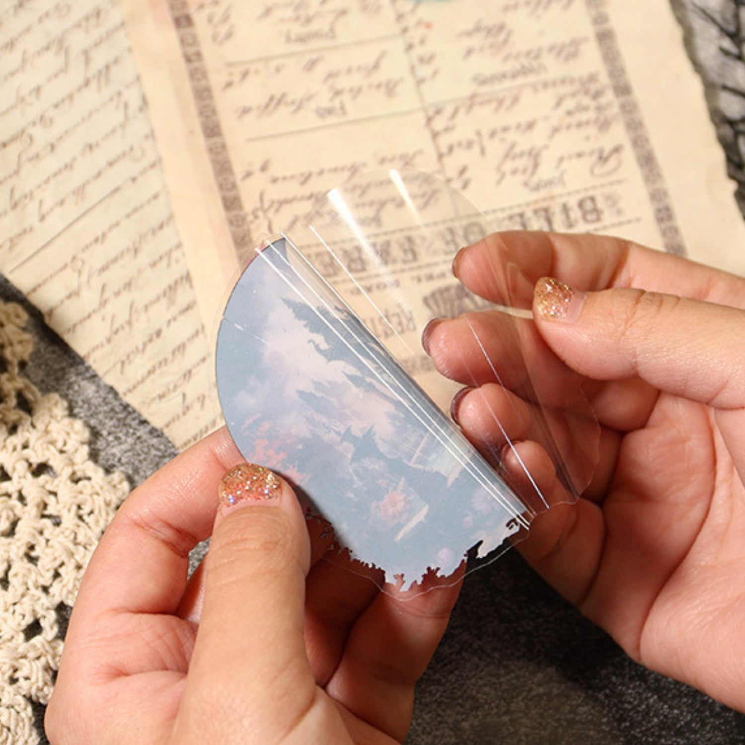 Half Moon Wishing Well Series Retro Baroque Collage Sticker Pack 21